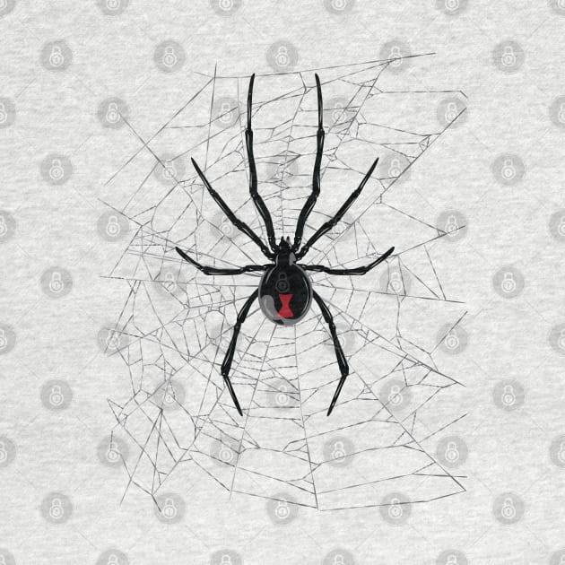 Black Widow in a web by Vector Deluxe